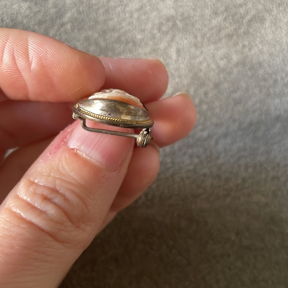 Sterling Cameo Pin Pendant Vintage - Picture 4 of 4